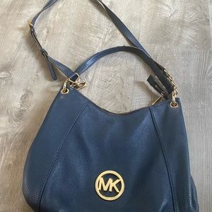 Michael Kors Leather Navy Hobo Purse